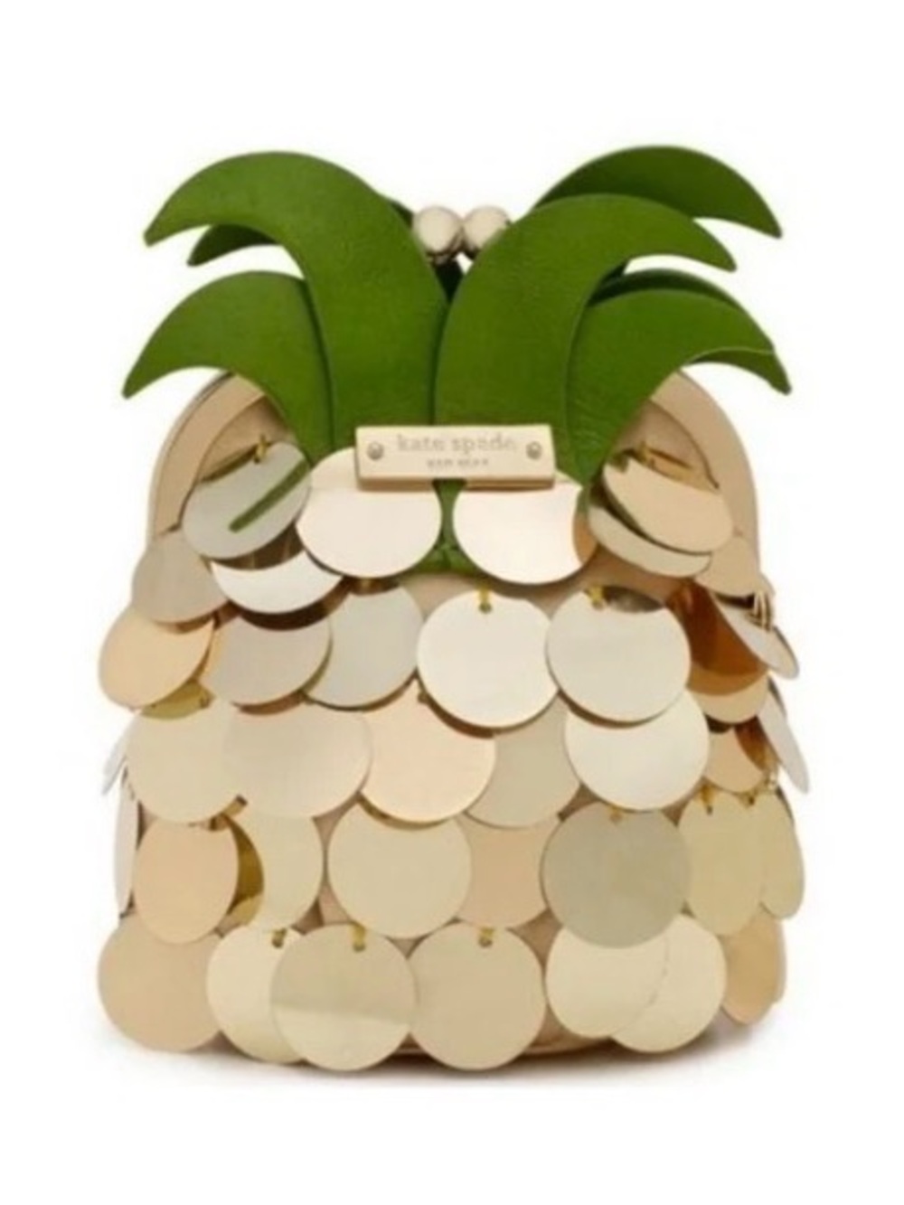NIB Kate Spade Pineapple Coin Purse 14k Gold Hardware